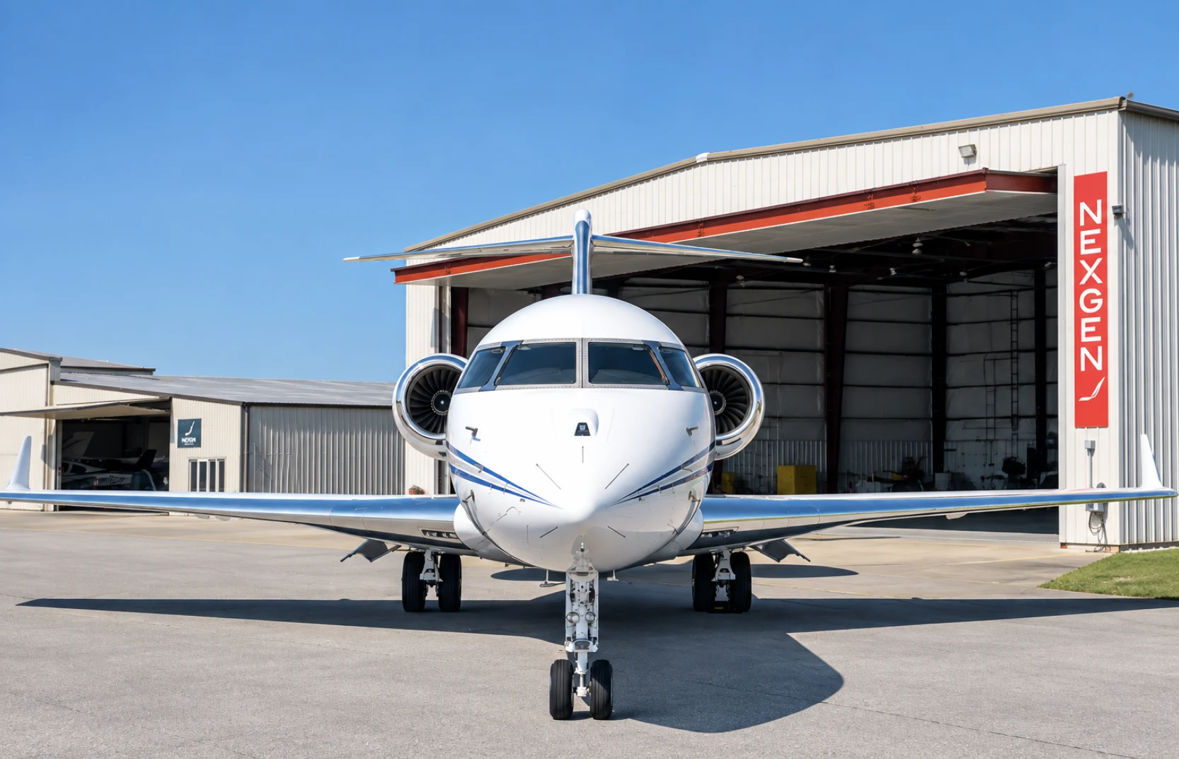 NexGen managed aircraft in front of the company hangar